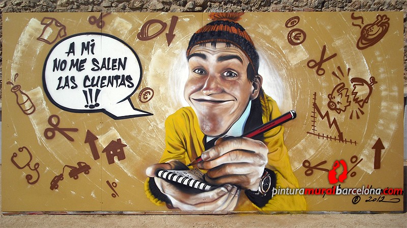 LA CRISIS, panel 5×2.4 m. – Mataró (Spain). 2012 Copyright [Espray]