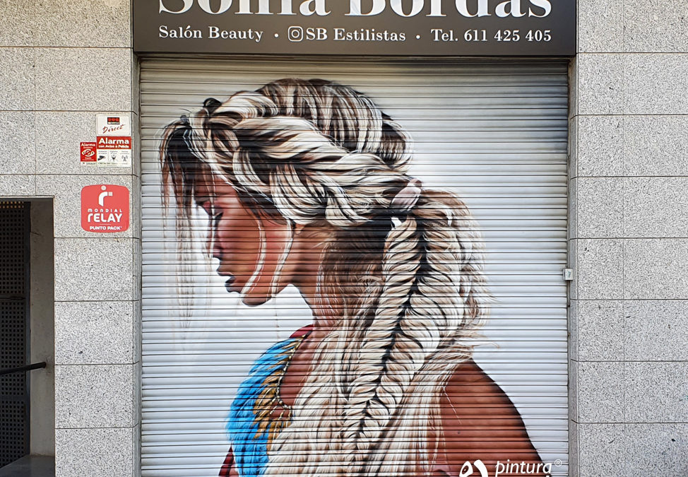mural-persiana-pintada-peluqueria-mujer